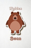 Holden Bear A5 Lined Notebook 110 Pages Funny Blank Journal for Wide Animal Nature Lover Zoo Relative Family Baby First Last Name. Unique Student Teacher Scrapbook/ Composition Great for Home School Writing