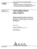 Information Security Homeland Security Needs to Enhance Effectiveness of Its Program