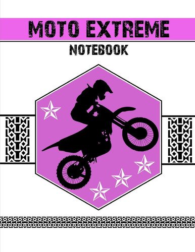 Moto Extreme Notebook Blank Lined and Ruled Composition Notebook with Extreme Moto Pink Cover