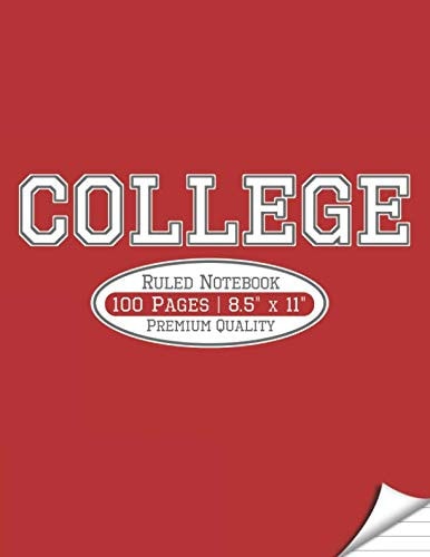 College Ruled Notebook Scarlet and Grey School Colors: Large Size, Blank Notebook for Students and Fans