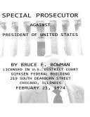 EXTRA SPECIAL PROSECUTOR AGAINST PRESIDENT of UNITED STATES