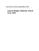 Lapsed Budget Authority--Fiscal Year 1981