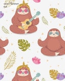2021 Planner Sloth Weekly 2021 Calendar Organizer Appointment Book, a Sloth Pattern 1 Cover, Monday to Sunday Schedule View, 8x10