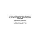 Review of Congressional Earmarks Within Department of Transportation Programs