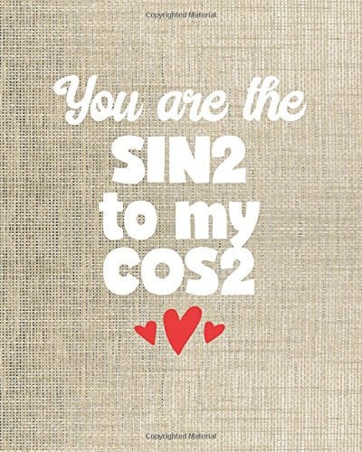 Cute Journal Notebook - You Are the Sin2 to My Cos2 - 8x10 Notebook Dot Grid Journal Paper Cute Positive Love Journal for Women and Girls with Bullet Paper Puns in a Dot Grid Notebook