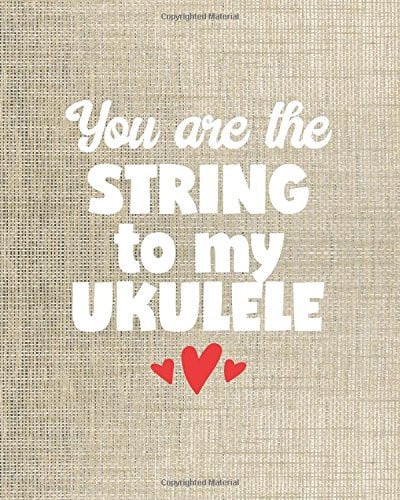 Cute Recipe Journal - You Are the String to My Ukulele - 8x10 Notebook Dot Grid Journal Paper Cute Positive Love Journal for Women and Girls with Bullet Paper Puns in a Dot Grid Notebook