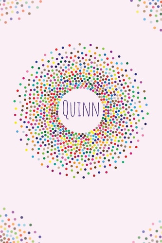 Quinn Quinn Personalized Dot Grid Journal Notebook. Attractive Girly Personalized Name Bright Modern Stylish Journal for Girls
