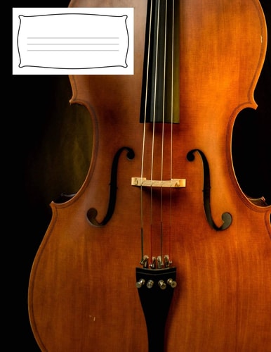 Music Manuscript Book Beautiful Cello, 150 Blank Pages, 8. 5 X 11