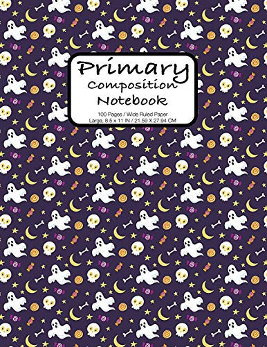 Primary Composition Notebook Naughty Ghost Rhyme Perfect for Handwriting Practice Extra Wide Ruled for Kids Grades K-2, Early Learners 100 Pages Large, 8.5 X 11 In.
