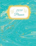 2019 Planner Calendar Schedule Organizer and Journal Notebook Marble Blue Cover
