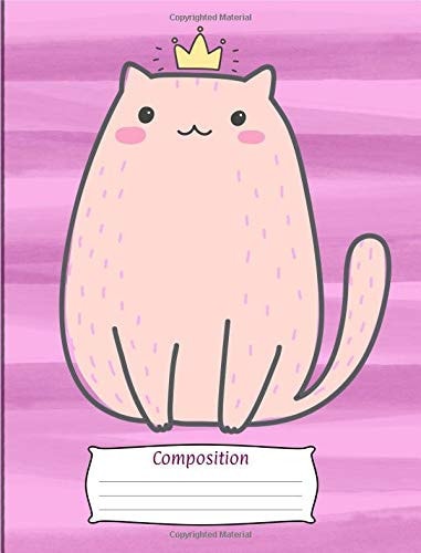 Cute Princess Cat Composition Notebook Wide Ruled, 7. 44 X 9. 69, 75 Sheets, 150 Lined Pages