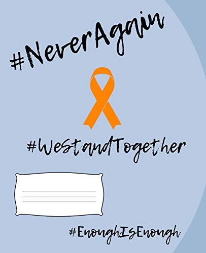 #NeverAgain #WeStandTogether #EnoughIsEnough Powder Blue (Black Lettering) Composition Notebook, Standard Size Composition Book, 7. 5X9. 25 In. , 100 Pages, College Ruled Notebook, Cute Notebook for High School, School Book for Middle School