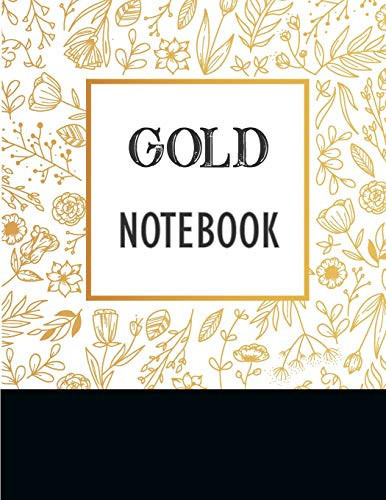 Notebook Gold For Girls Teens Women School Writing Notes Journal Girl College, Ruled Blank Lined Cute Notebooks