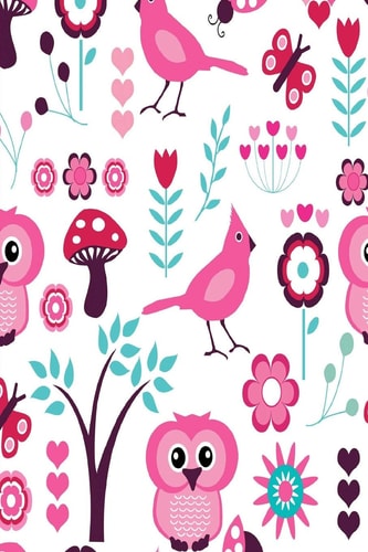 Birds and Flowers Pattern Blank Journal Notebook 150 Numbered Blank Page (6x9) Journal for School, Home, Office, Self Management, Organization