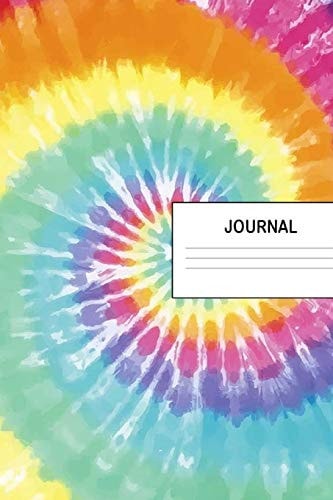 Journal Tie Dye Spiral Daily Blank Journal: 90 Day Wide Ruled Lined Yellow Orange Pink Purple Blue Lightweight Paper Cover Notebook Diary for Students Women and Kids: 6 X 9 Unique Writers Note Pad Notepaper for Writing with 90 Pages: Travel Journaling
