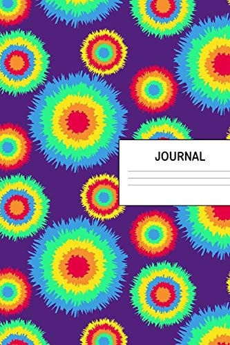 Journal Tie Dye Daily Blank Journal 90 Day Wide Ruled Lined Purple Lightweight Paper Cover Notebook Diary for Students Women and Kids: 6 X 9 Unique Writers Note Pad Notepaper for Writing with 90 Pages: Travel Journaling