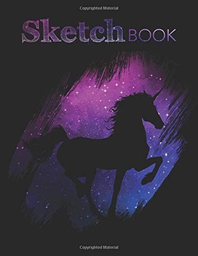 SketchBook Unicorn Galaxy: Sketch Pad for Drawing, Doodling, Writing Or Sketching, 100+ Blank Pages, 8. 5 X 11 Inches