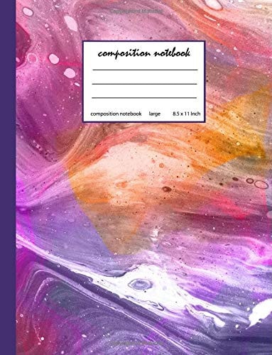 Composition Notebook Wide Ruled/College Ruled/Composition Notebook - (8. 5 X 11 Inches) Large - 110 Pages - Watercolor World 27