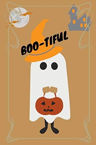 Boo-Tiful Blank Lined Journal Halloween Notebook, Matte, Softcover, 6x9, 120 Pages with Ghost on Cover