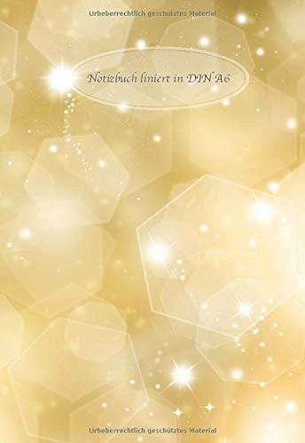 Notizbuch Liniert in DIN A6 Kleines Mini Notizbuch Mit Linien in Gold - 200 Seiten