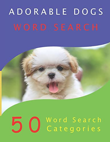 Adorable Dogs Word Search 50 Large Print Puzzles