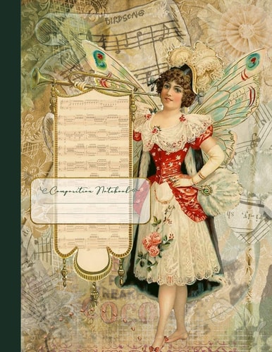 Composition Notebook Composition Notebook Journal (Large) - Ruled Lined Paper, Writing and Journaling Book - Art Nouveau Fairy Tale Musician
