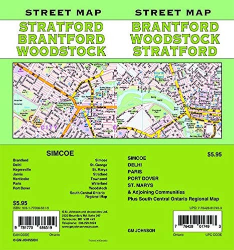 Brantford / Stratford / Woodstock / Simcoe, Ontario Street Map