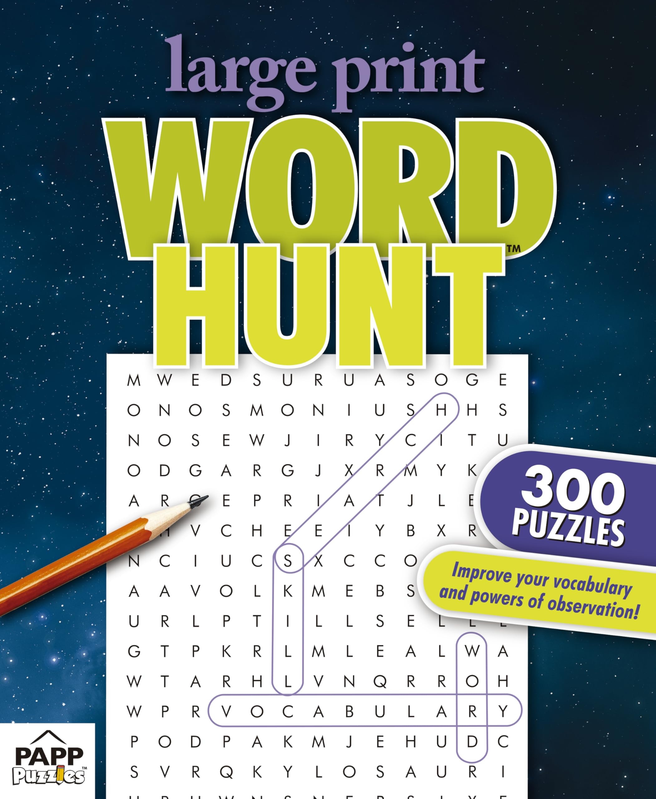 PAPP Large Print Word Search Book for Adults: 300 Challenging Puzzles, Brain Games, Perfect Gifts for Seniors