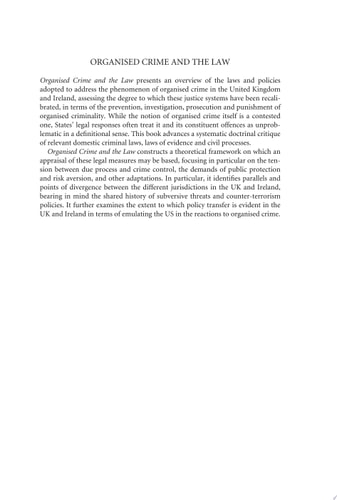 Organised Crime and the Law A Comparative Analysis