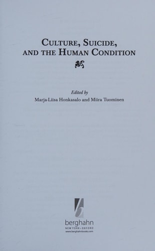 Culture, Suicide, and the Human Condition