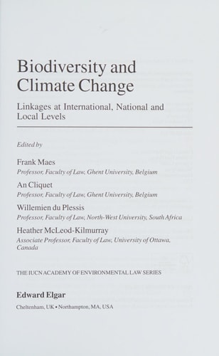 Biodiversity and Climate Change Linkages at International, National and Local Levels