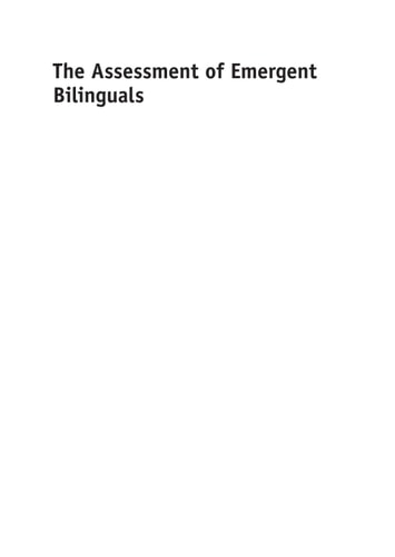 The Assessment of Emergent Bilinguals