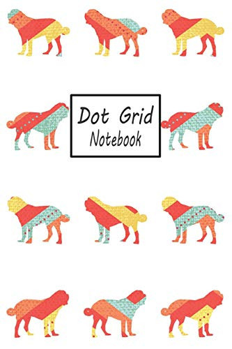 Dot Grid Notebook: Saint Bernard Dog Pattern - A Dotted Matrix Journal (Composition Book)