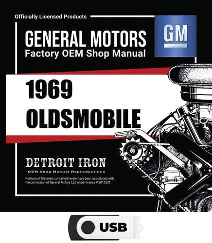 1969 Oldsmobile Shop Manuals, Sales Data & Parts Books on USB