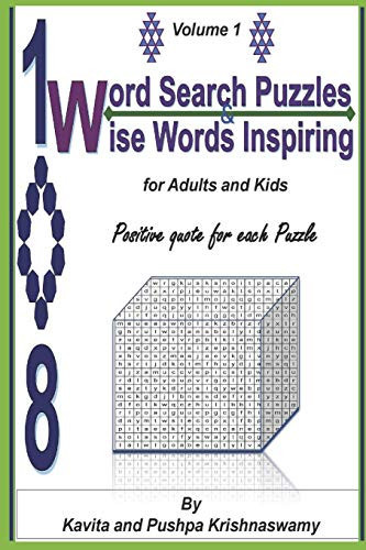 108 Word Search Puzzles and Wise Words Inspiring Positive Quote for Each Puzzle