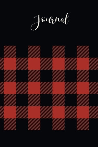 Journal Red and Black Buffalo Plaid on a Black Glossy Cover for Journaling, Taking Notes, Goal Setting, Or Project Planning in a Notebook Format. Great for Yoga, Mindfulness and Meditating