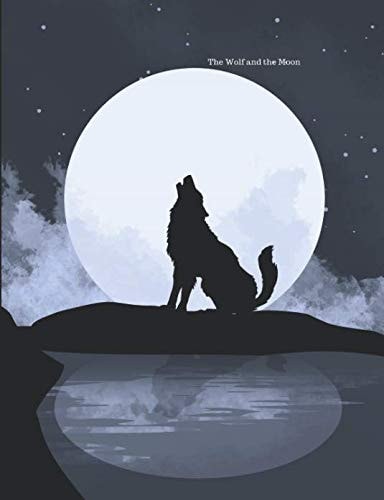 The Wolf and the Moon Wide Ruled Line Dot Paper Notebook