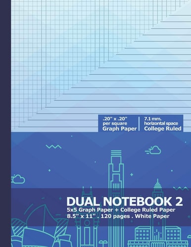 Dual Notebook 2 Combo 5x5 Graph Paper and College Ruled Paper