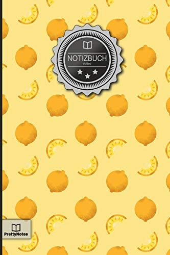 Notizbuch Muster: Zitronen - 100+ Seiten, Punktraster (Dotted), 6x9 Zoll, Soft Cover, Mit Inhaltsverzeichnis - Original Prettynotes Notizbuch Mit Wunderschönem Cover Design - Perfekt ALS Zeichenbuch, Malbuch, Hausaufgabenheft, Schulheft, Notizheft