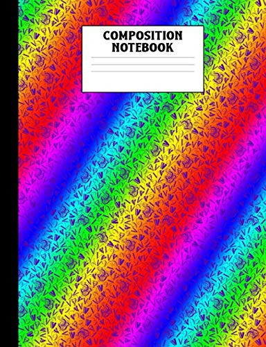 Composition Notebook Rainbow Letter V Pattern Wide Ruled Book