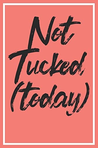 Not Tucked (today): 150 page premium living coral colored soft cover weekly planner.