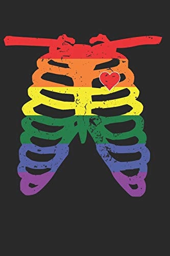 Rainbow Flag Rib Cage Lgbt Journal Gay Pride Log Lesbian Gift Homosexual Lgbtq Rainbow Flag Notebook for Notes - 120 Blank Lines Pages Diary Memory Book