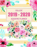Academic Planner College 2019 - 2020 Weekly Calendar Academic Year July 2019-June 2020 College Student Appointment Book Planner, Floral Background