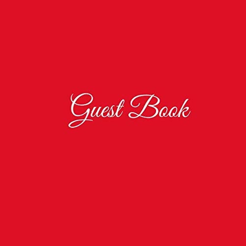 Guest Book Guest Books for Parties Events with Lines for Names Addresses Messages Comments Gift Log Photo Pages Blank Line Space for Address Sign in Book Home Birthday Bridal Shower Graduations Retirement Wedding Anniversary Party Red Cover