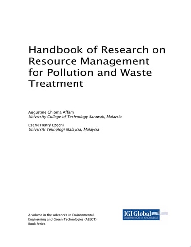 Handbook of Research on Resource Management for Pollution and Waste Treatment