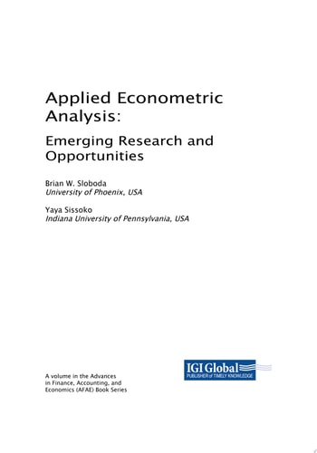 Applied Econometric Analysis: Emerging Research and Opportunities Emerging Research and Opportunities