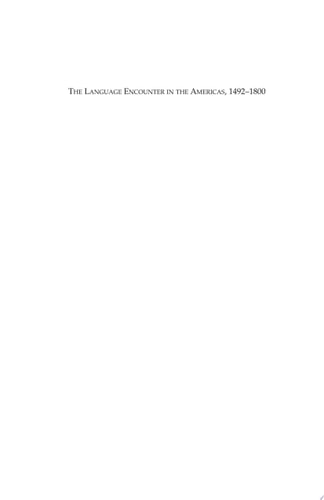 The Language Encounter in the Americas, 1492-1800