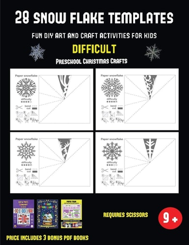 Preschool Christmas Crafts (28 Snowflake Templates - Fun DIY Art and Craft Activities for Kids - Difficult) Arts and Crafts for Kids