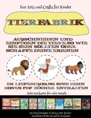 Fun Arts und Crafts für Kinder Tierfabrik - Ausschneiden und Einfügen