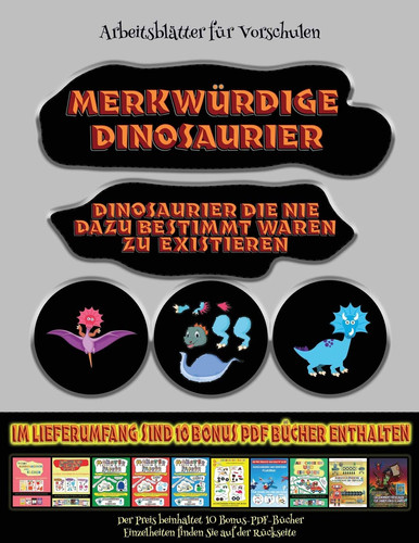 Arbeitsblätter für Vorschulen Merkwürdige Dinosaurier - Ausschneiden und Einfügen